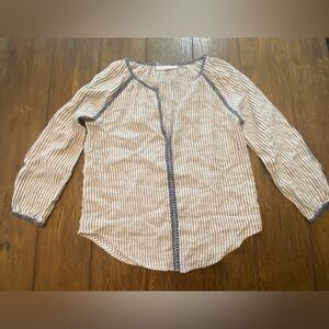 Roller Rabbit Long Sleeve Blue And White Striped Blouse Size XS B13